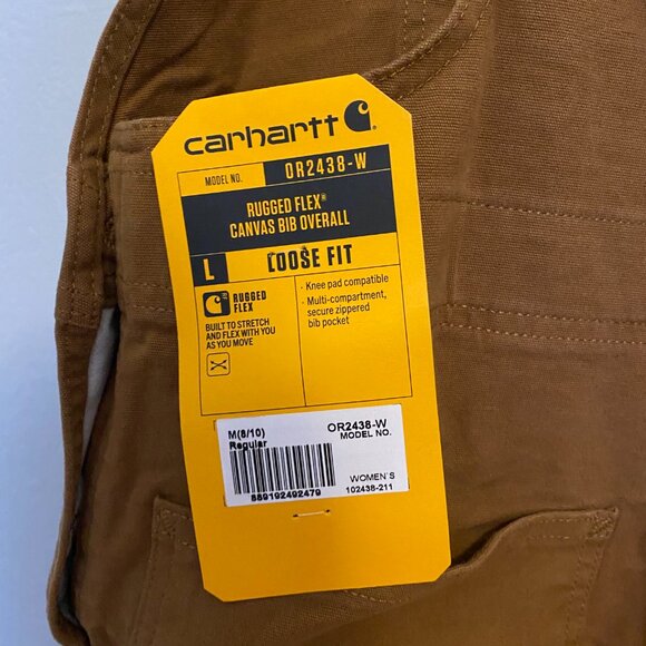 NWT Carhartt Loose Fit Brown Overalls Size Med - Picture 10 of 12